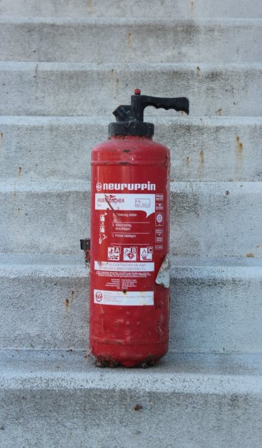 Gefundener Feuerlöscher im Klärsystem