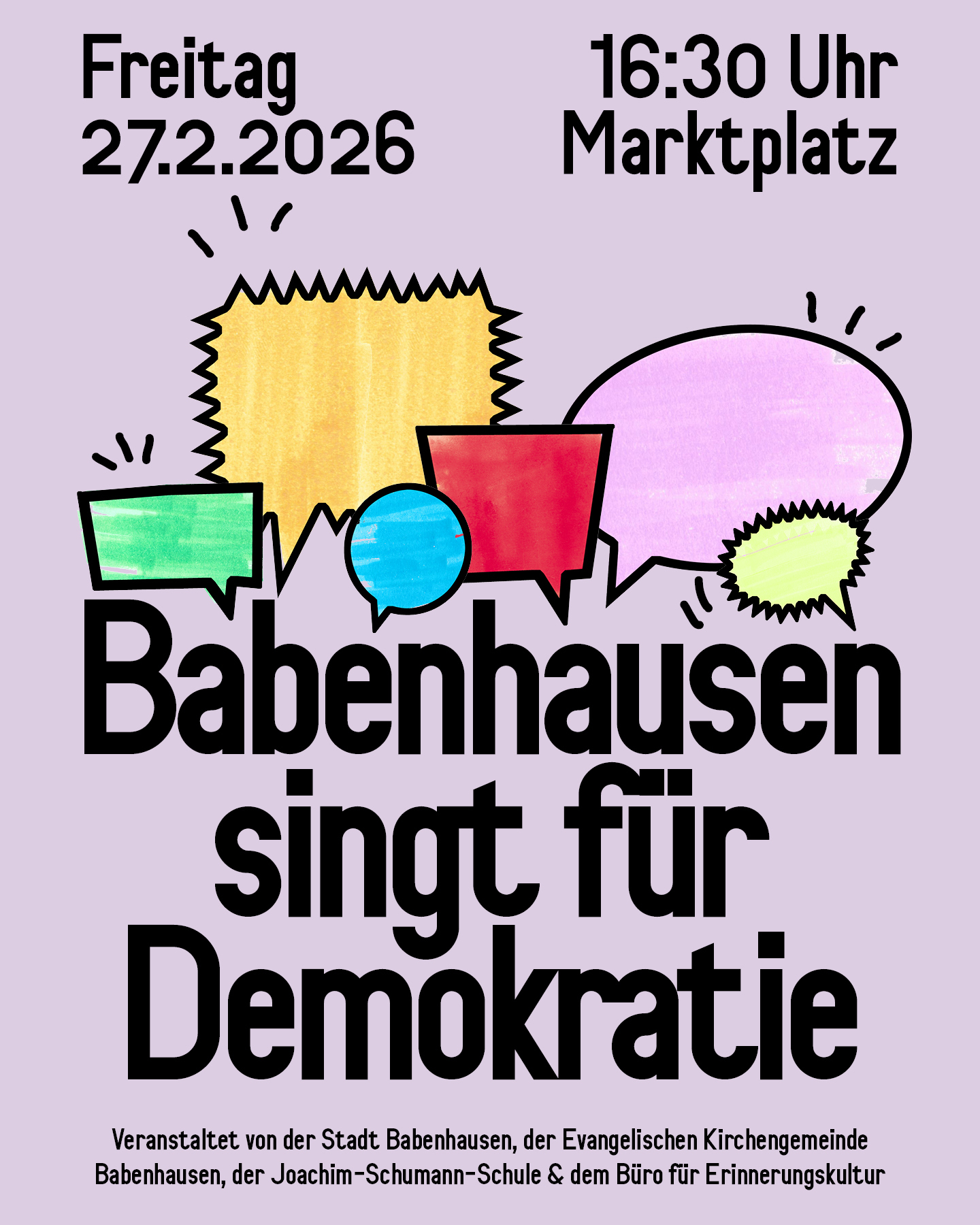 Plakat - Babenhausen singt für Demokratie