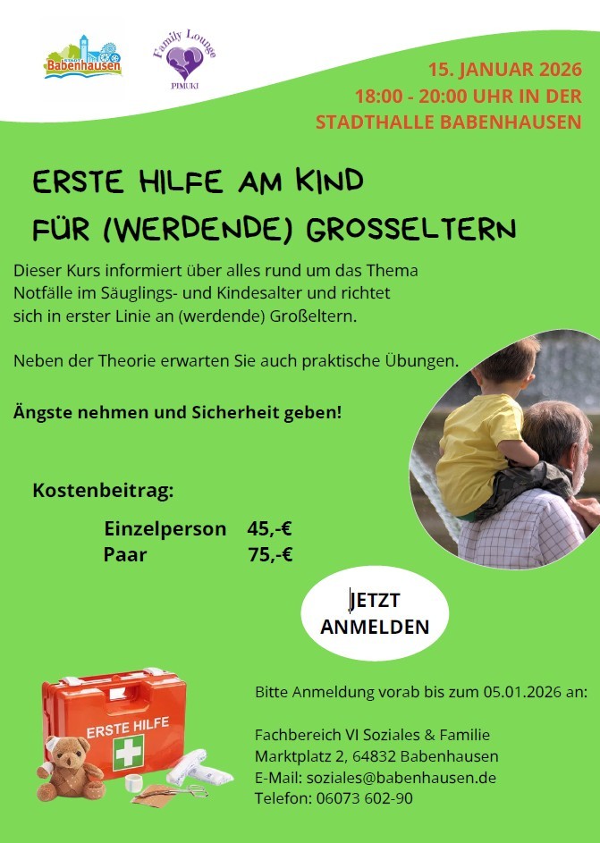 Flyer Erste-Hilfe-Kurs für (werdende) Großeltern