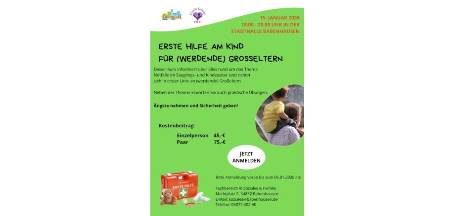 Flyer Erste-Hilfe-Kurs für (werdende) Großeltern