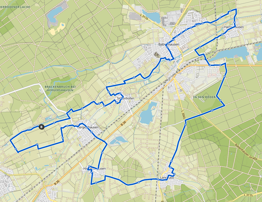 Fahrradroute um Babenhausen