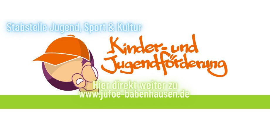 Man sieht auf dem Bild den Banner der Kinder- und Jugendförderung