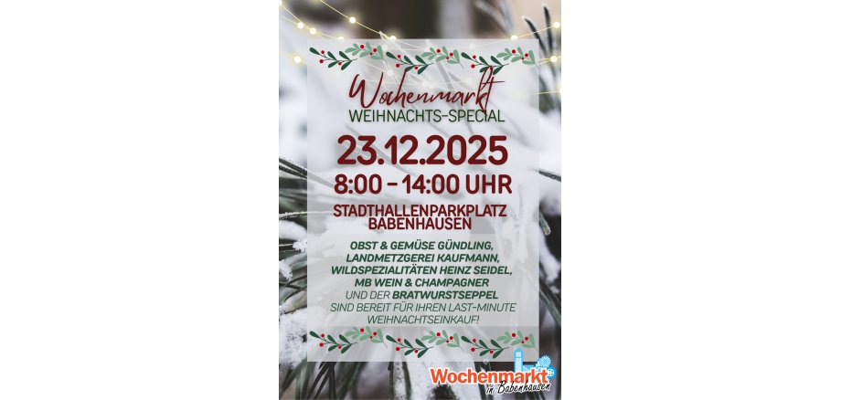 Flyer Last-Minute-Einkauf Wochenmarkt Weihnachtseinkauf