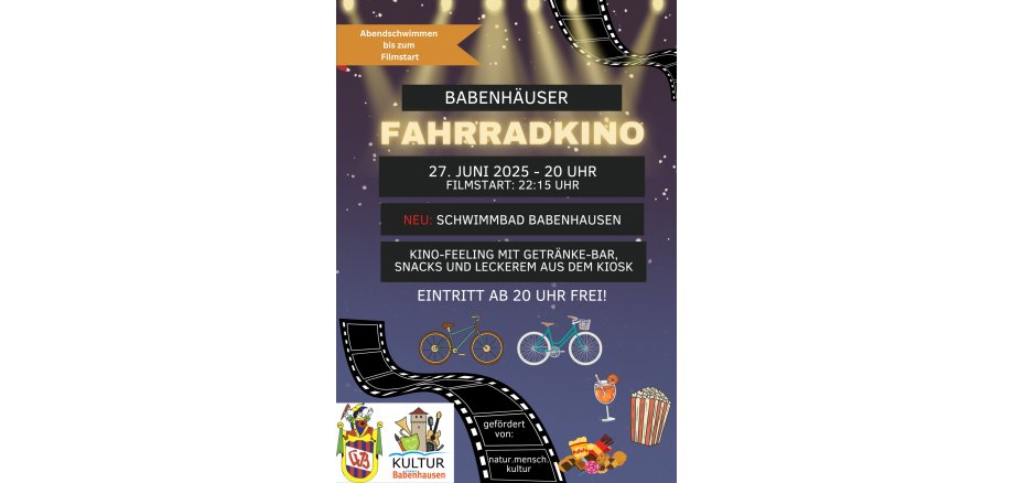 Öffnet den Flyer für das Fahrradkino