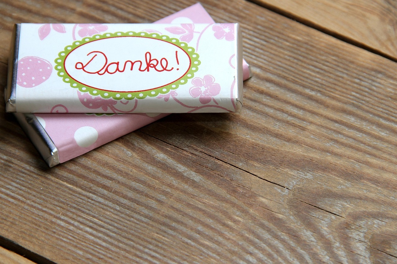 Auf dem Bild sieht man ein "Dankeschild"