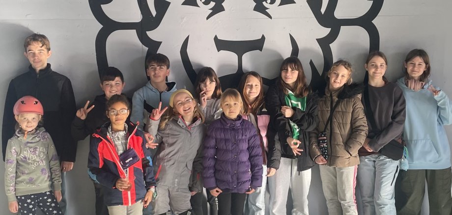 Gruppenfoto Eislaufen