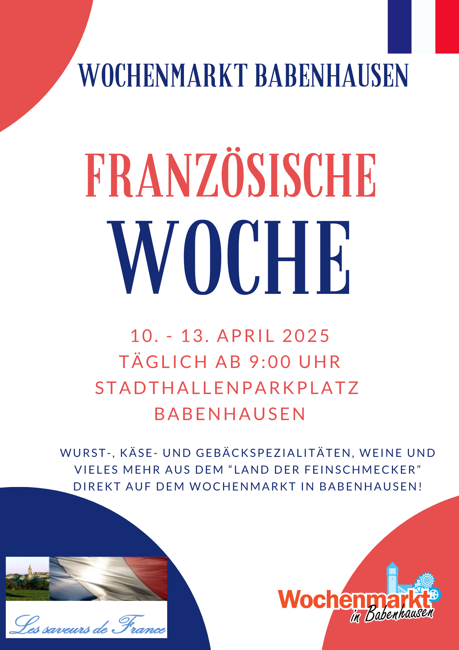 Flyer: Wochenmarkt Babenhausen - Französische Woche 