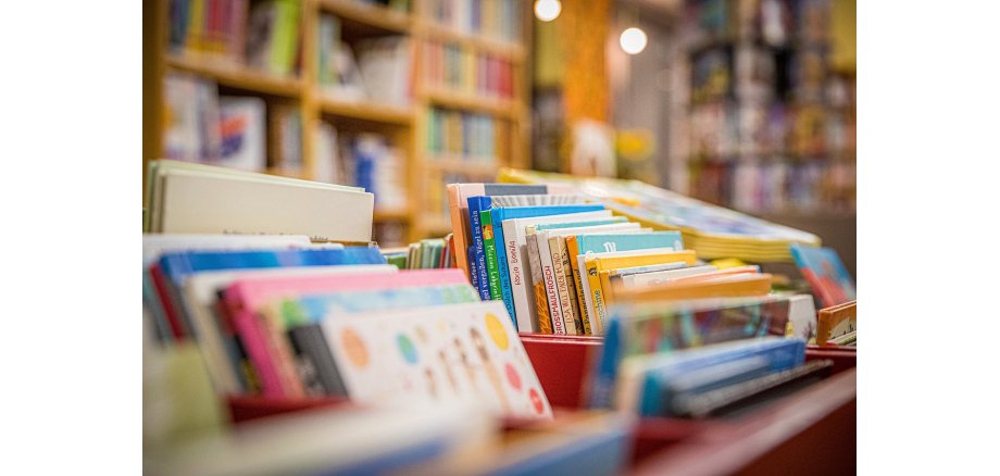 Nahaufnahme Bücherregal