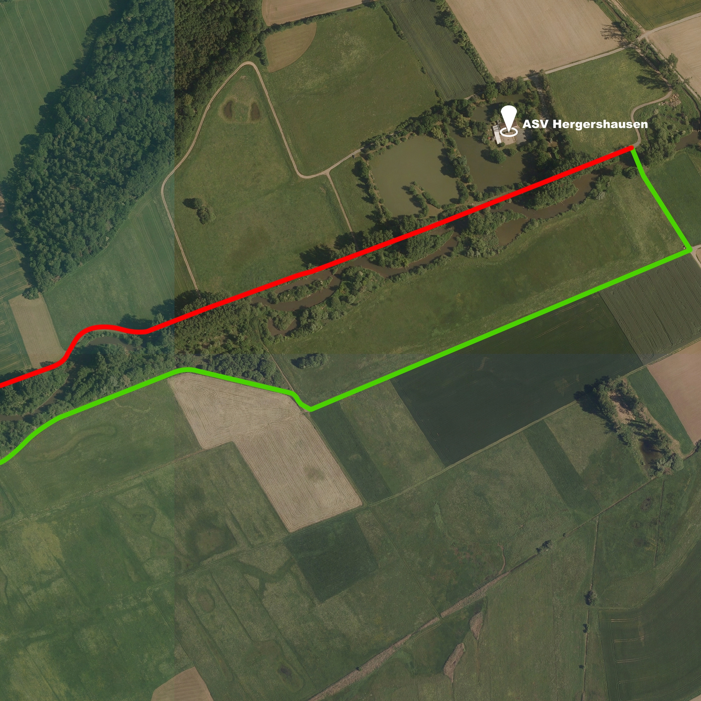 Lageplan des gesperrten Pfades mit alternativer Route