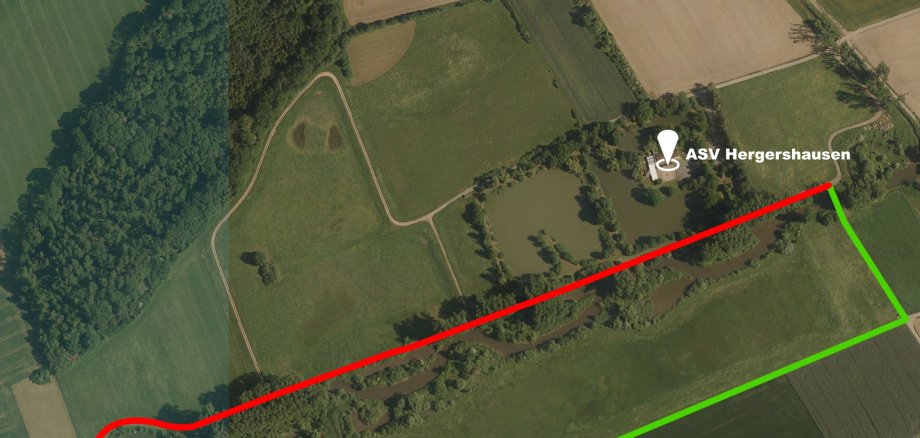 Lageplan des gesperrten Pfades mit alternativer Route