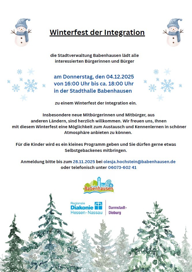 Einladung Winterfest der Integration