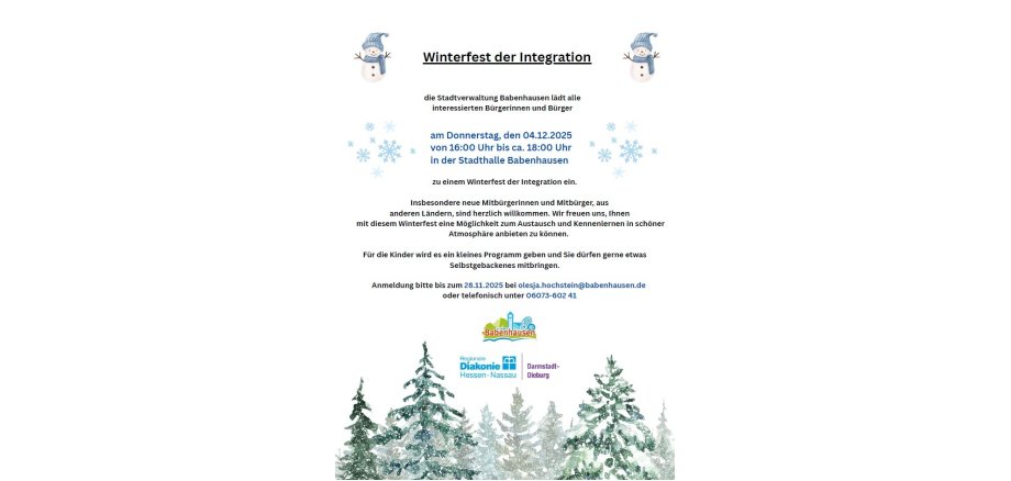 Einladung Winterfest der Integration