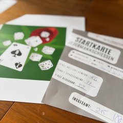 Auf dem Bild sieht man die Startkarte vom  Jedermannschießen des Bürgermeisters Dominik Stadler.