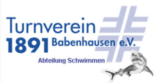 Man sieht das blaue Logo der Schwimmabteilung des Turnverein Babenhausen e.V.