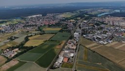 Luftbild von der Kernstadt Babenhausen