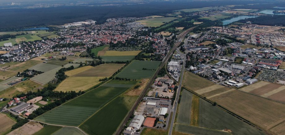 Luftbild von der Kernstadt Babenhausen
