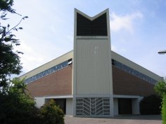 Ansicht auf die katholische Kirche in Babenhausen
